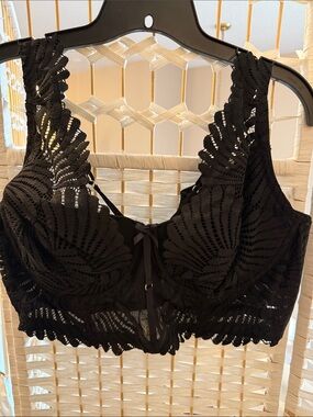 Cacique Black Lace Longline Bralette